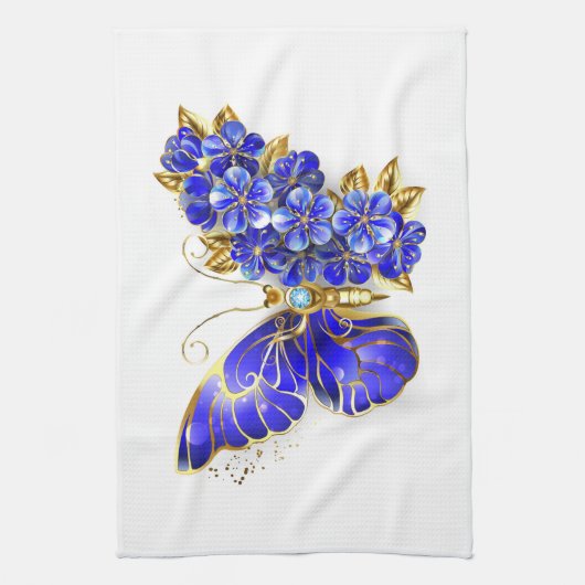 Blume Sapphire Butterfly Geschirrtuch (Vertikal)