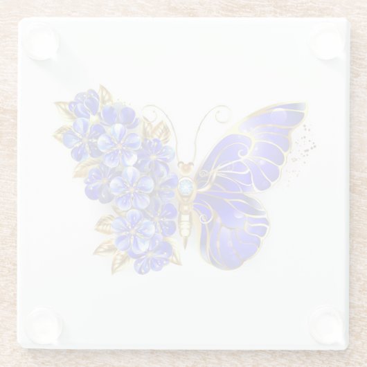 Blume Sapphire Butterfly Glasuntersetzer (Rückseite)