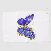 Blume Sapphire Butterfly Golfhandtuch (Horizontal)