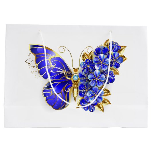 Blume Sapphire Butterfly Große Geschenktüte (Rückseite)