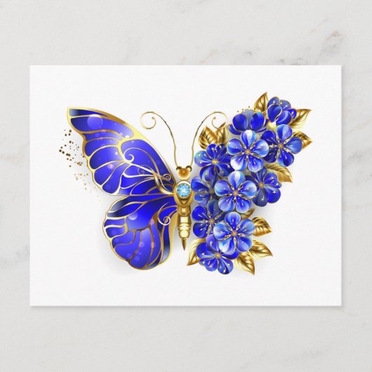 Blume Sapphire Butterfly Hinweiskarte (Vorderseite)