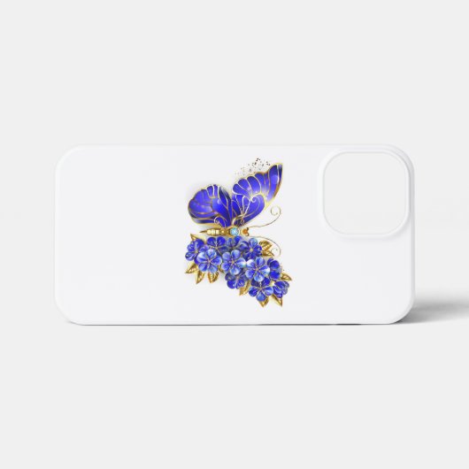 Blume Sapphire Butterfly iPhone Hülle (Rückseite (Horizontal))