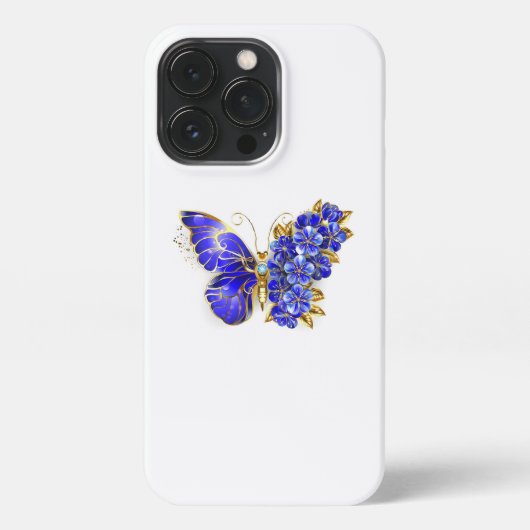 Blume Sapphire Butterfly iPhone Hülle (Rückseite)