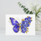 Blume Sapphire Butterfly Karte (Stehend Vorderseite)