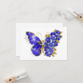 Blume Sapphire Butterfly Karte (Vorderseite/Rückseite Beispiel)