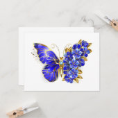 Blume Sapphire Butterfly Karte (Vorderseite/Rückseite Beispiel)