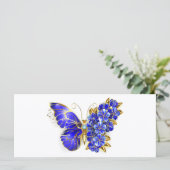 Blume Sapphire Butterfly Karte (Stehend Vorderseite)