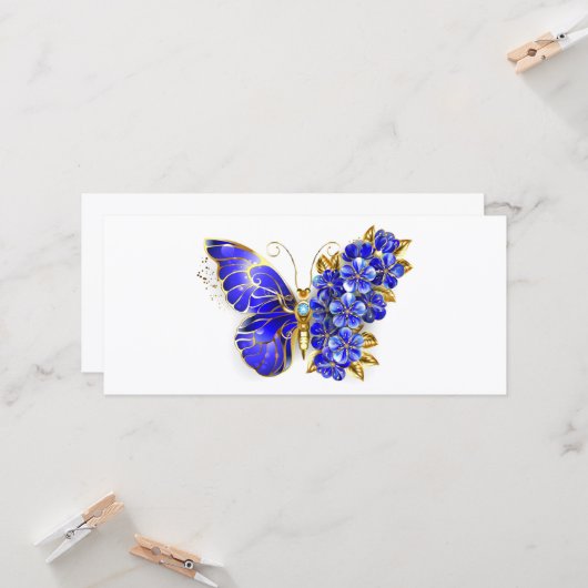 Blume Sapphire Butterfly Karte (Vorderseite/Rückseite Beispiel)