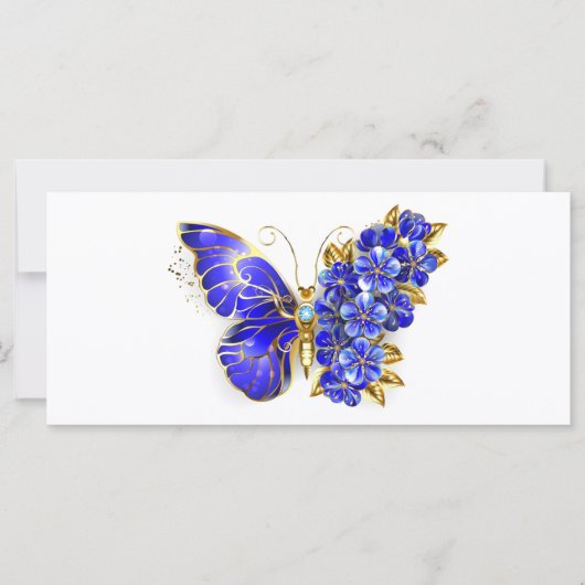 Blume Sapphire Butterfly Karte (Vorderseite)