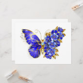 Blume Sapphire Butterfly Karte (Vorderseite/Rückseite Beispiel)