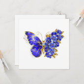 Blume Sapphire Butterfly Karte (Vorderseite/Rückseite Beispiel)
