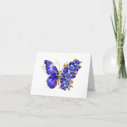 Blume Sapphire Butterfly Karte (Vorderseite)