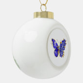 Blume Sapphire Butterfly Keramik Kugel-Ornament (Links)