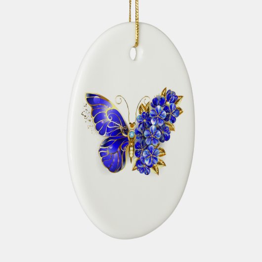 Blume Sapphire Butterfly Keramik Ornament (Rechts)