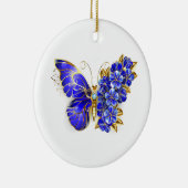 Blume Sapphire Butterfly Keramik Ornament (Rechts)