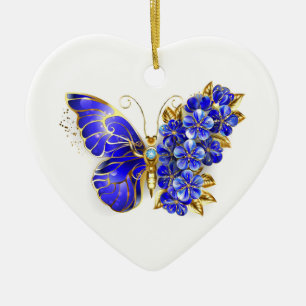 Blume Sapphire Butterfly Keramik Ornament