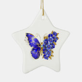 Blume Sapphire Butterfly Keramik Ornament (Rechts)
