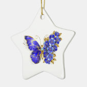 Blume Sapphire Butterfly Keramik Ornament (Links)