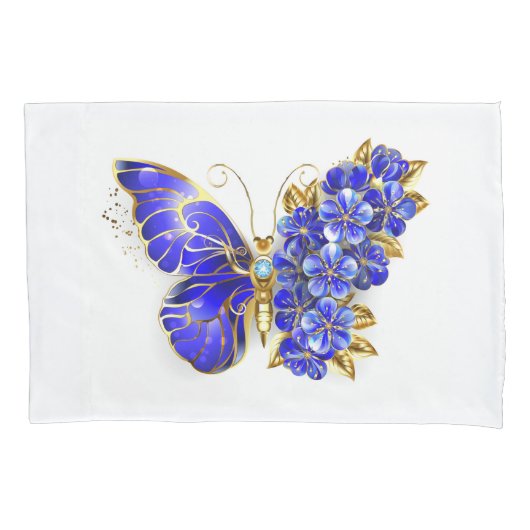 Blume Sapphire Butterfly Kissenbezug (Vorderseite)