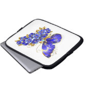 Blume Sapphire Butterfly Laptopschutzhülle (Vorne Knopf)