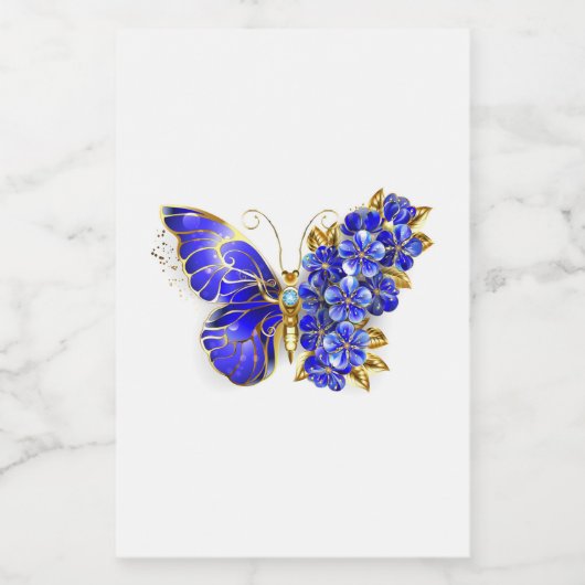 Blume Sapphire Butterfly Lebensmitteletikett (Einzelnes Label)