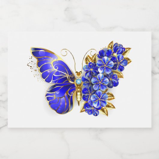 Blume Sapphire Butterfly Lebensmitteletikett (Einzelnes Label)