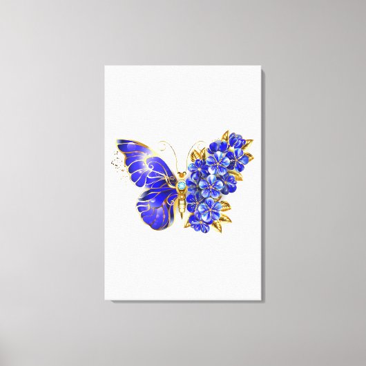 Blume Sapphire Butterfly Leinwanddruck (Vorderseite)