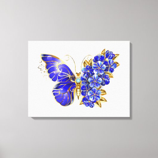 Blume Sapphire Butterfly Leinwanddruck (Vorderseite)