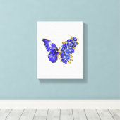 Blume Sapphire Butterfly Leinwanddruck (Insitu (Holzboden))