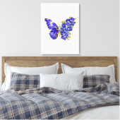 Blume Sapphire Butterfly Leinwanddruck (Insitu (Schlafzimmer))