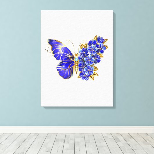Blume Sapphire Butterfly Leinwanddruck (Insitu (Holzboden))