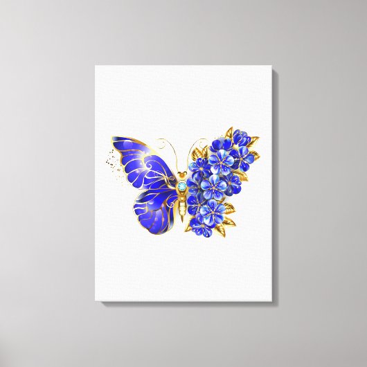 Blume Sapphire Butterfly Leinwanddruck (Vorderseite)