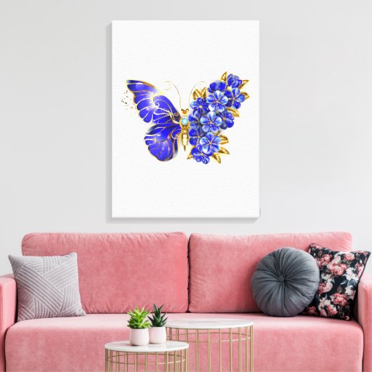 Blume Sapphire Butterfly Leinwanddruck (Insitu (Wohnzimmer))