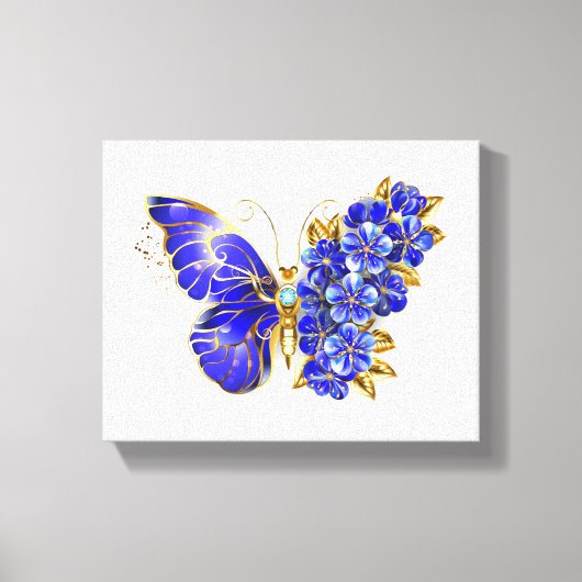 Blume Sapphire Butterfly Leinwanddruck (Vorderseite)