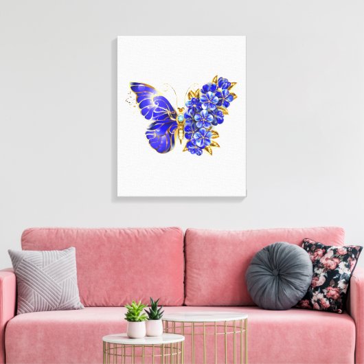 Blume Sapphire Butterfly Leinwanddruck (Insitu (Wohnzimmer))