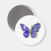 Blume Sapphire Butterfly Magnet (Vorderseite/Rückseite)