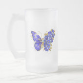 Blume Sapphire Butterfly Mattglas Bierglas (Links)
