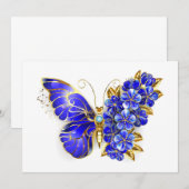 Blume Sapphire Butterfly Menükarte (Vorne/Hinten)