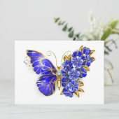 Blume Sapphire Butterfly Menükarte (Stehend Vorderseite)