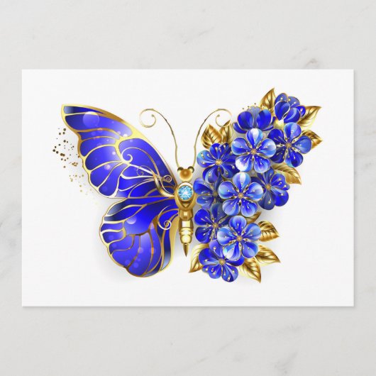 Blume Sapphire Butterfly Menükarte (Vorderseite)