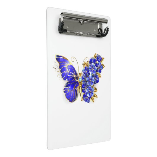Blume Sapphire Butterfly Mini Klemmbrett (Schrägansicht)