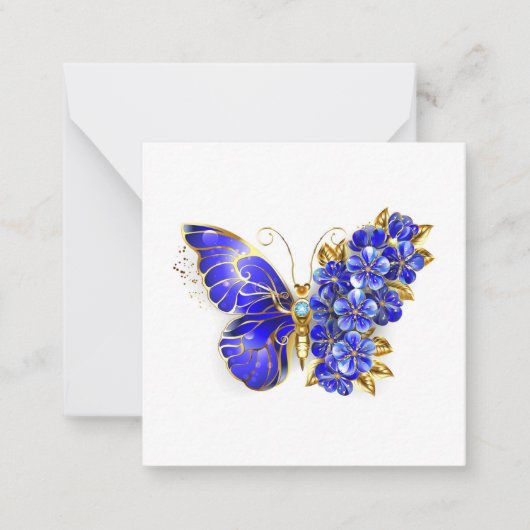 Blume Sapphire Butterfly Mitteilungskarte (Vorderseite)
