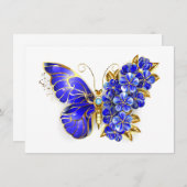 Blume Sapphire Butterfly Mitteilungskarte (Vorne/Hinten)