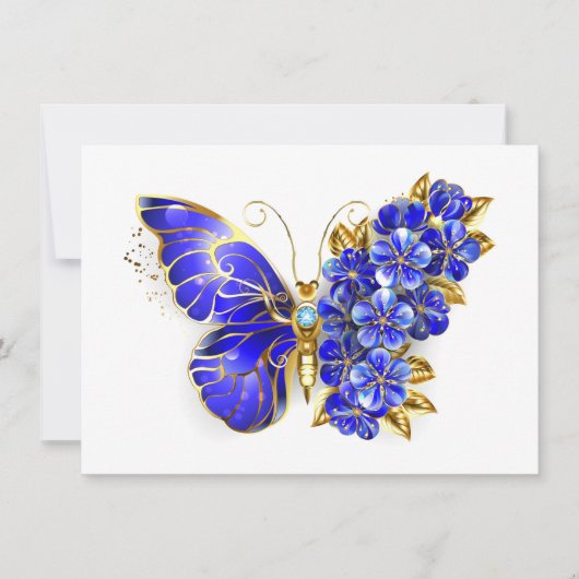 Blume Sapphire Butterfly Mitteilungskarte (Vorderseite)