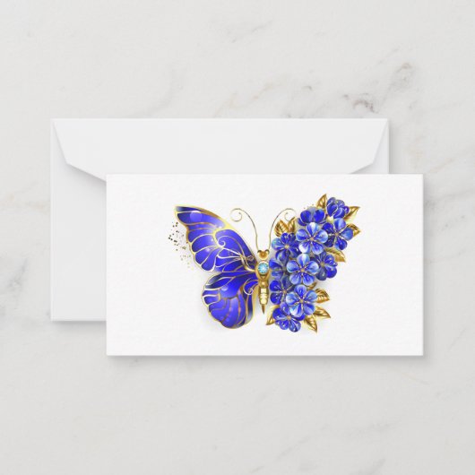 Blume Sapphire Butterfly Mitteilungskarte (Vorderseite)