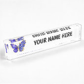 Blume Sapphire Butterfly Namensplakette