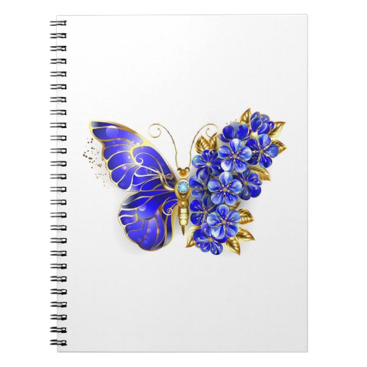 Blume Sapphire Butterfly Notizblock (Vorderseite)