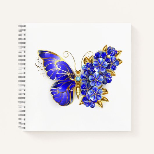 Blume Sapphire Butterfly Notizblock (Vorderseite)