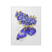 Blume Sapphire Butterfly Notizblock (Rotiert)