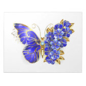 Blume Sapphire Butterfly Notizblock (Vorderseite)